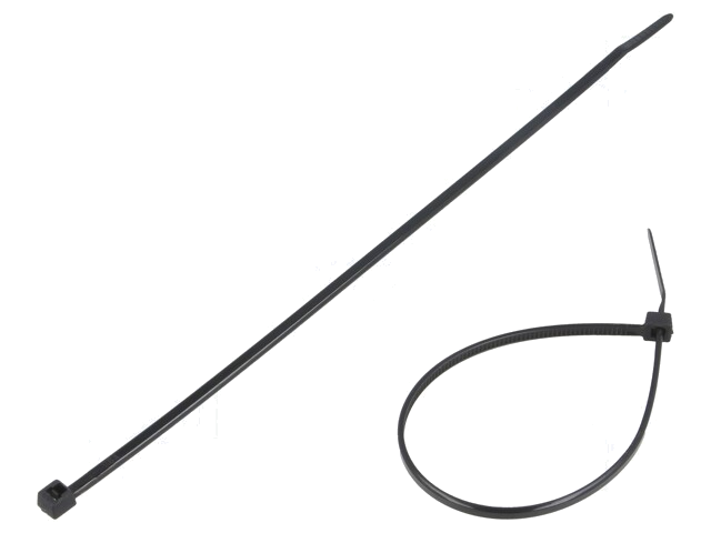 Kabelbinder; L: 160mm; W: 2,5mm; polyamide; 80N; zwart; Ømax: 41mm Kabelbinder; L: 160mm; W: 2,5mm; polyamide; 80N; zwart; Ømax: 41mm